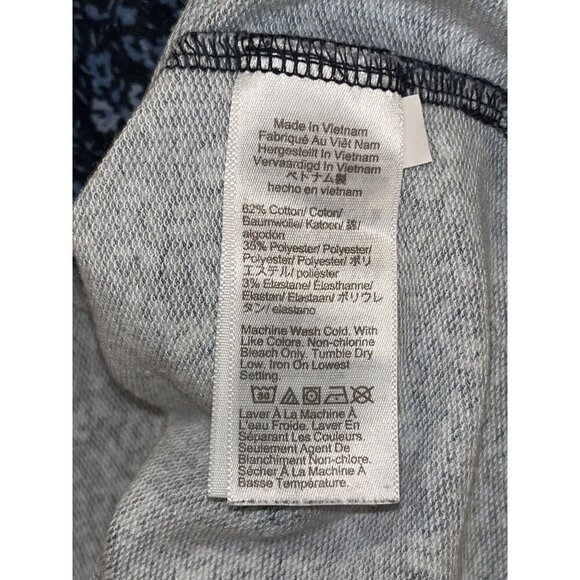 J.Crew Blue Floral Lightweight Stretch Pullover Hoodie Women's Size Large - Picture 8 of 8